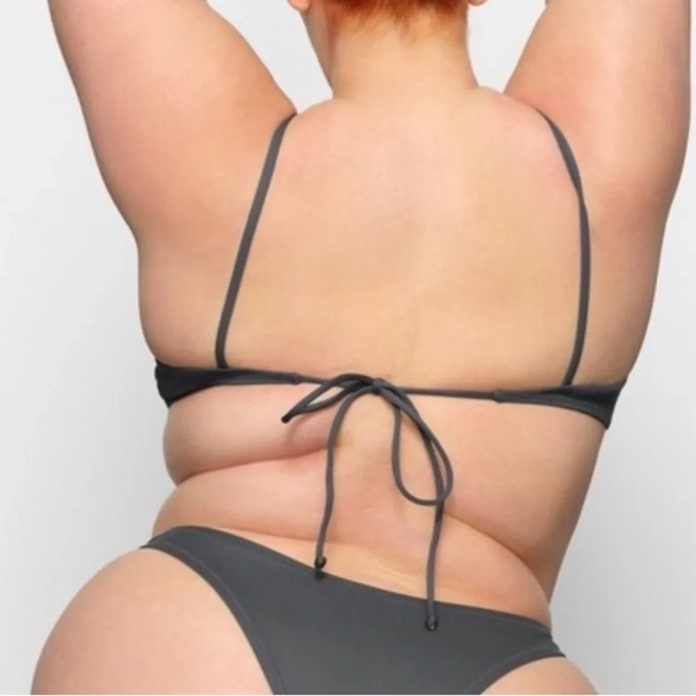 SKIMS (B10) Signature Swim Micro Scoop Top | Gunmetal | NWT | 2X